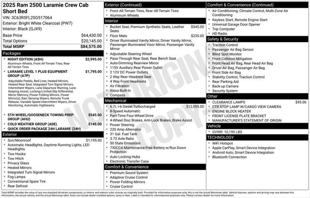 2025 RAM Ram 2500 RAM 2500 LARAMIE CREW CAB 4X4 64 BOX