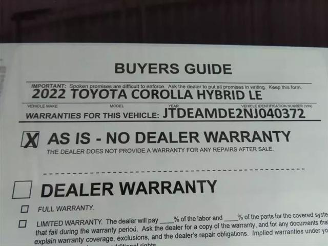 2022 Toyota Corolla Hybrid LE