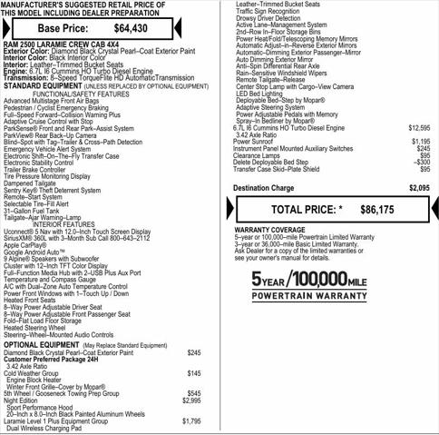 2025 RAM Ram 2500 RAM 2500 LARAMIE CREW CAB 4X4 64 BOX