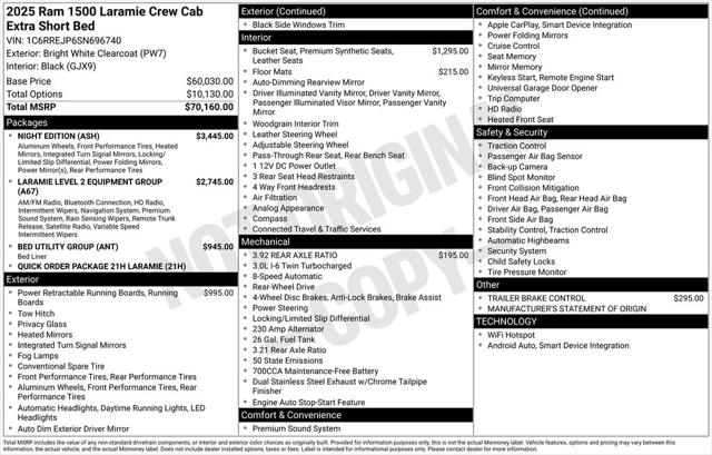 2025 RAM Ram 1500 RAM 1500 LARAMIE CREW CAB 4X2 57 BOX