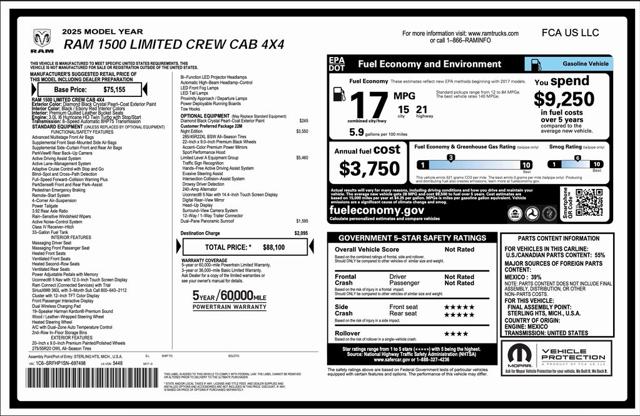 2025 RAM Ram 1500 RAM 1500 LIMITED CREW CAB 4X4 57 BOX