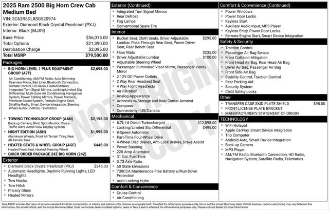 2025 Ram 2500 Big Horn Crew Cab 4x4 6'4" Box