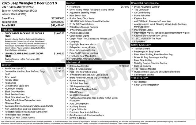 2025 Jeep Wrangler WRANGLER 2-DOOR SPORT S