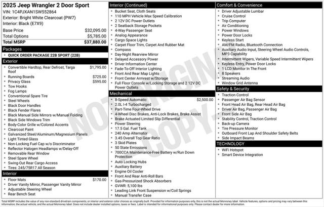 2025 Jeep Wrangler WRANGLER 2-DOOR SPORT