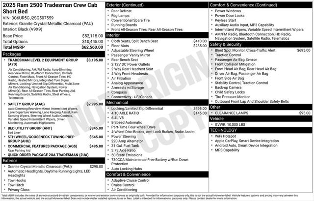 2025 RAM Ram 2500 RAM 2500 TRADESMAN CREW CAB 4X4 64 BOX