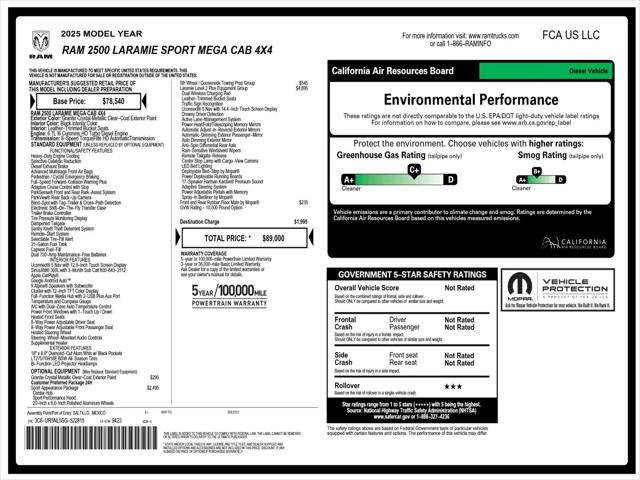 2025 RAM Ram 2500 RAM 2500 LARAMIE MEGA CAB 4X4 64 BOX 2025 RAM Ram 2500 RAM 2500 LARAMIE MEGA CAB 4X4 64 BOX