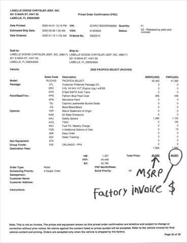 2025 Chrysler Pacifica PACIFICA SELECT