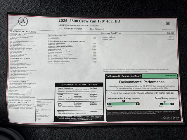 2025 Mercedes-Benz Sprinter 2500 2500 High Roof I4 Diesel HO 170 RWD