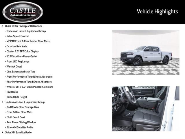 2025 RAM Ram 1500 RAM 1500 WARLOCK CREW CAB 4X4 57 BOX