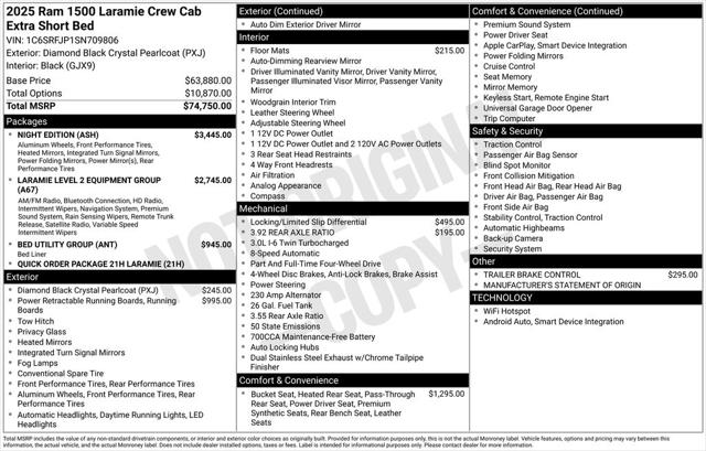 2025 RAM Ram 1500 RAM 1500 LARAMIE CREW CAB 4X4 57 BOX