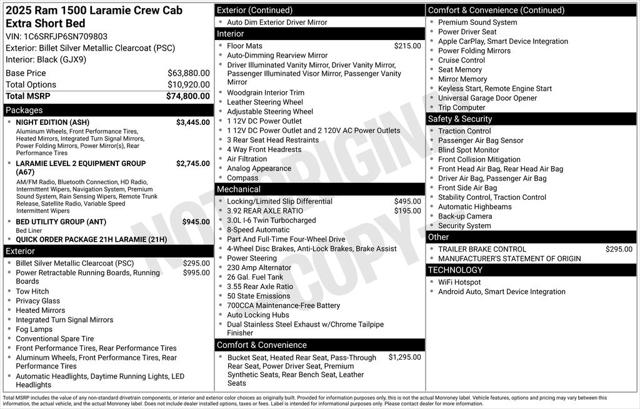 2025 RAM Ram 1500 RAM 1500 LARAMIE CREW CAB 4X4 57 BOX
