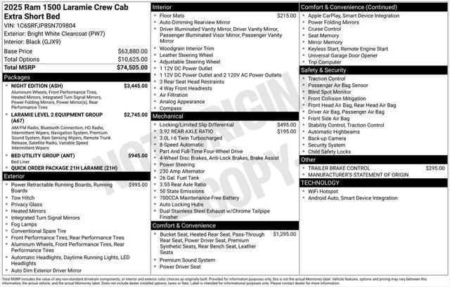 2025 RAM Ram 1500 RAM 1500 LARAMIE CREW CAB 4X4 57 BOX