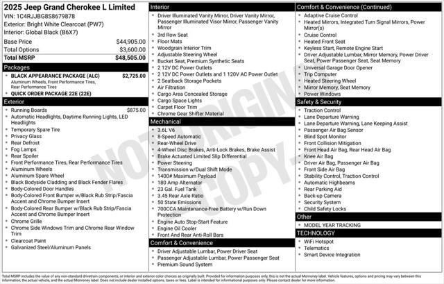2025 Jeep Grand Cherokee GRAND CHEROKEE L LIMITED 4X2
