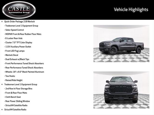 2025 RAM Ram 1500 RAM 1500 WARLOCK CREW CAB 4X4 57 BOX