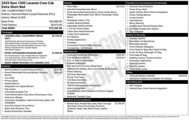 2025 RAM Ram 1500 RAM 1500 LARAMIE CREW CAB 4X4 57 BOX
