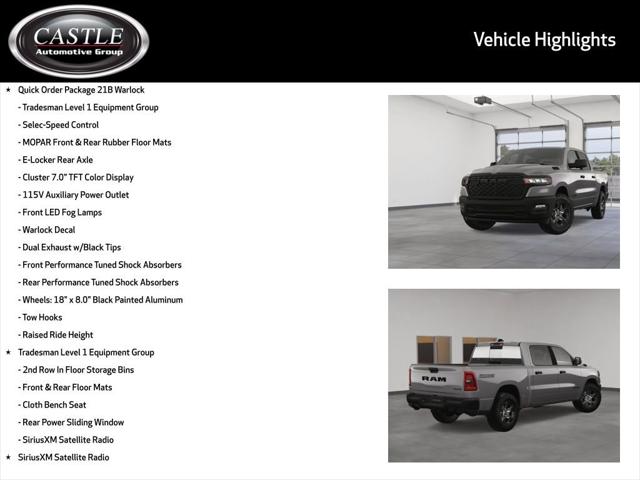 2025 RAM Ram 1500 RAM 1500 WARLOCK CREW CAB 4X4 57 BOX