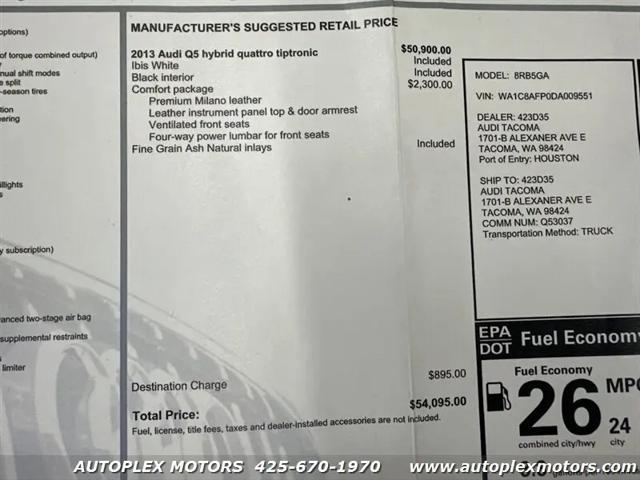 2013 Audi Q5 2.0T Prestige