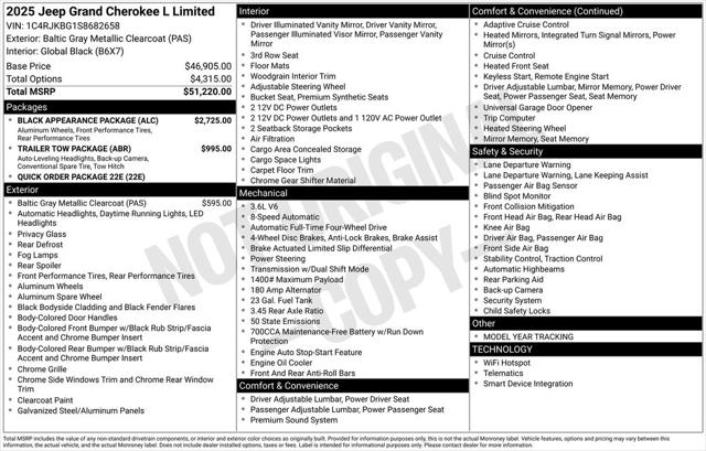2025 Jeep Grand Cherokee GRAND CHEROKEE L LIMITED 4X4