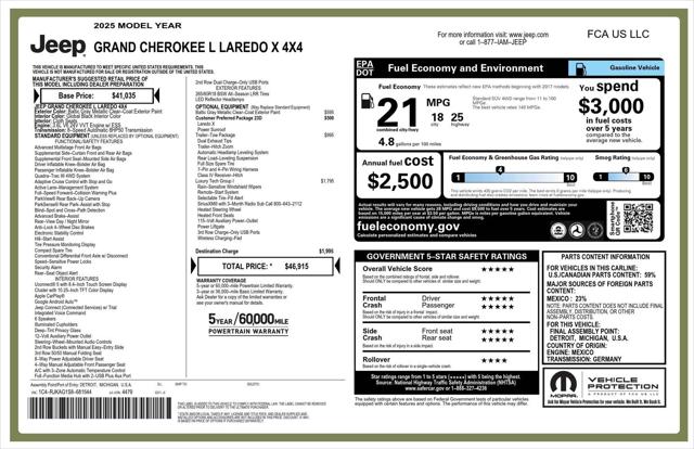 2025 Jeep Grand Cherokee GRAND CHEROKEE L LAREDO X 4X4