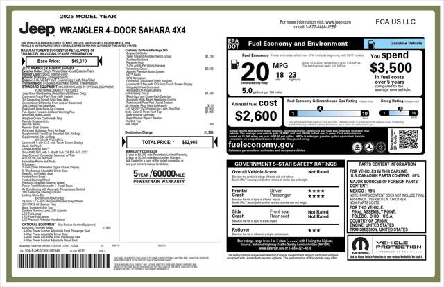 2025 Jeep Wrangler WRANGLER 4-DOOR SAHARA 2025 Jeep Wrangler WRANGLER 4-DOOR SAHARA