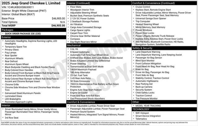 2025 Jeep Grand Cherokee GRAND CHEROKEE L LIMITED 4X4