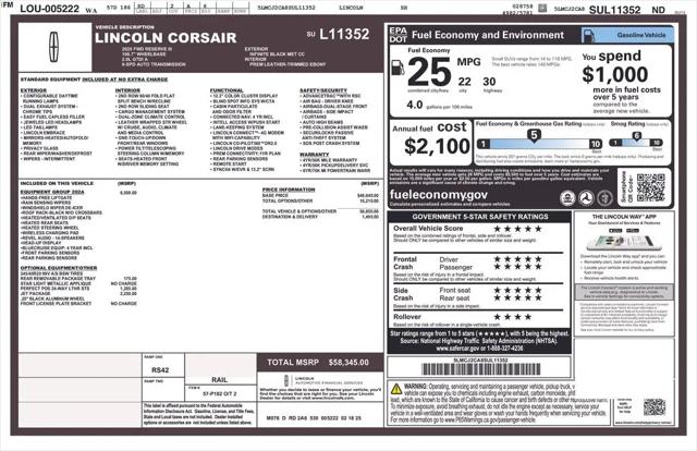 2025 Lincoln Corsair Reserve