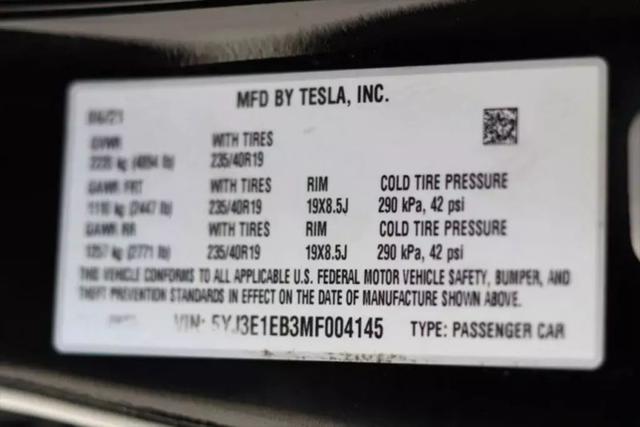 2021 Tesla Model 3 Long Range