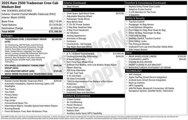 2025 RAM Ram 2500 RAM 2500 TRADESMAN CREW CAB 4X4 64 BOX 2025 RAM Ram 2500 RAM 2500 TRADESMAN CREW CAB 4X4 64 BOX