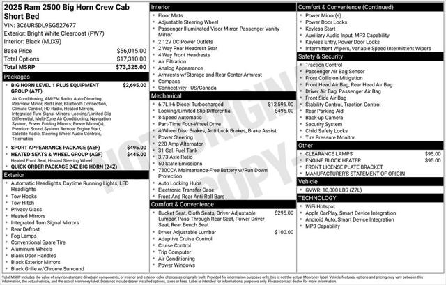 2025 RAM Ram 2500 RAM 2500 BIG HORN CREW CAB 4X4 64 BOX