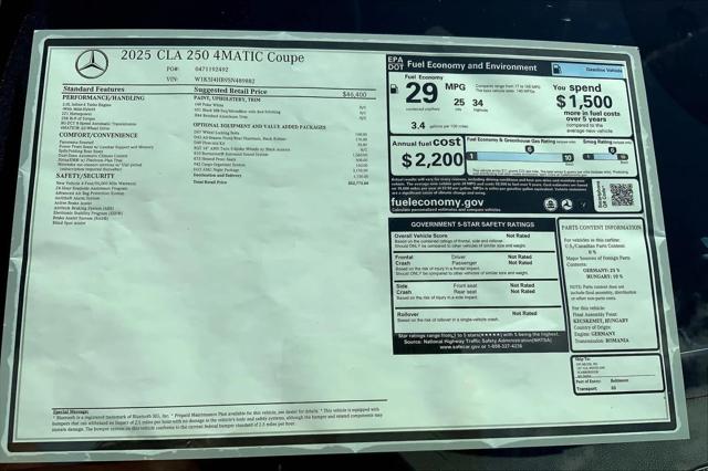 2025 Mercedes-Benz CLA 250 4MATIC