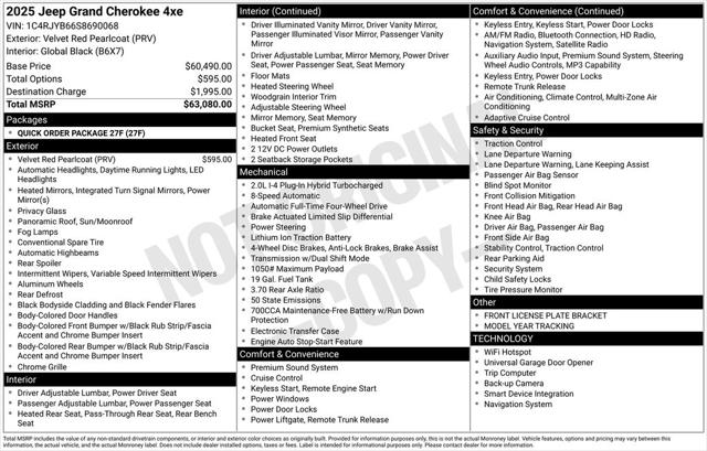 2025 Jeep Grand Cherokee 4xe GRAND CHEROKEE 4xe 2025 Jeep Grand Cherokee 4xe GRAND CHEROKEE 4xe