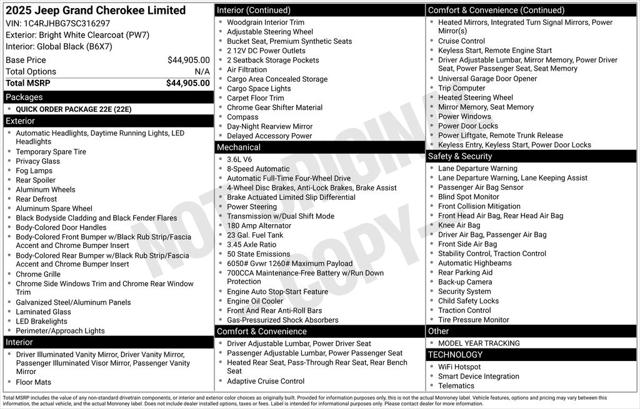 2025 Jeep Grand Cherokee GRAND CHEROKEE LIMITED 4X4
