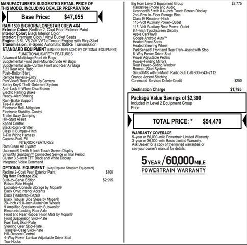 2022 RAM 1500 Big Horn Crew Cab 4x4 57 Box