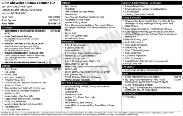 2022 Chevrolet Equinox AWD Premier
