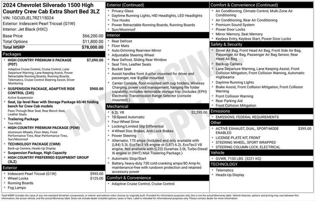 2024 Chevrolet Silverado 1500 4WD Crew Cab Short Bed High Country