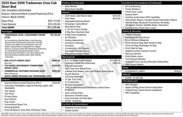 2025 RAM Ram 2500 RAM 2500 TRADESMAN CREW CAB 4X4 64 BOX