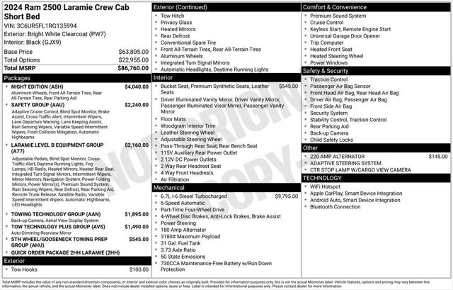 2024 RAM Ram 2500 RAM 2500 LARAMIE CREW CAB 4X4 64 BOX