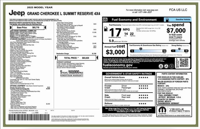 2023 Jeep Grand Cherokee L Summit Reserve 4x4