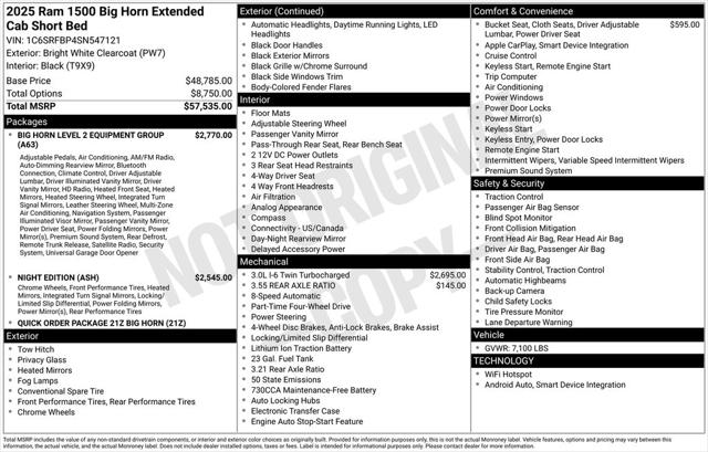 2025 RAM Ram 1500 RAM 1500 BIG HORN QUAD CAB 4X4 64 BOX