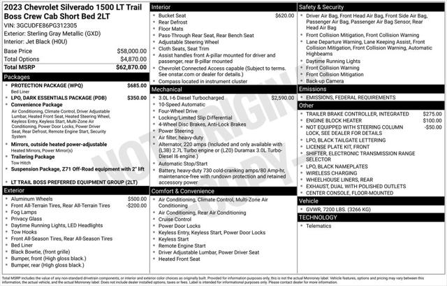 2023 Chevrolet Silverado 1500 4WD Crew Cab Short Bed LT Trail Boss