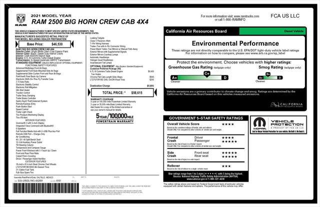 2021 RAM 2500 Big Horn Crew Cab 4x4 64 Box