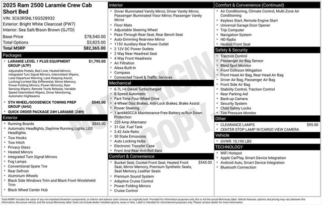 2025 RAM Ram 2500 RAM 2500 LARAMIE MEGA CAB 4X4 64 BOX