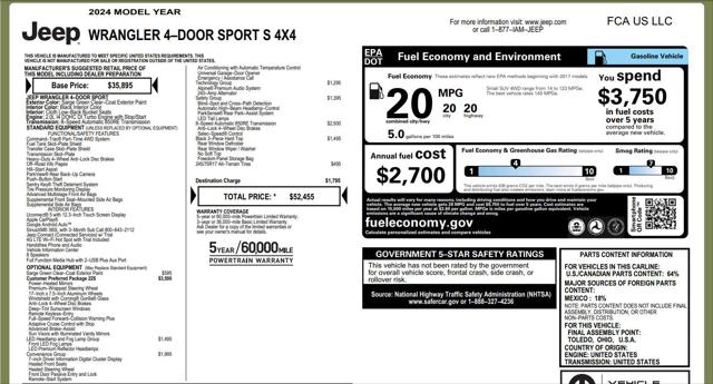 2024 Jeep Wrangler 4-Door Sport S 4x4