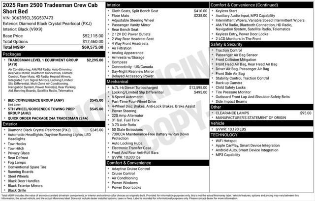 2025 RAM Ram 2500 RAM 2500 TRADESMAN CREW CAB 4X4 64 BOX