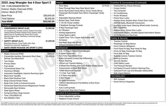2025 Jeep Wrangler 4xe WRANGLER 4-DOOR SPORT S 4xe