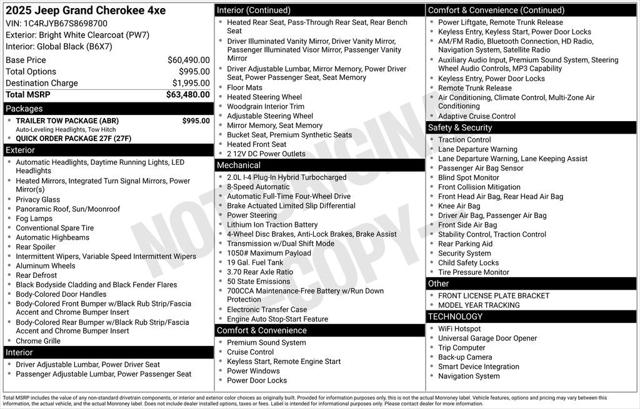 2025 Jeep Grand Cherokee 4xe GRAND CHEROKEE 4xe