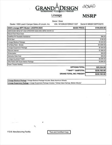 2025 Mercedes-Benz Sprinter 4500 Chassis Standard Roof 4-Cyl Diesel HO