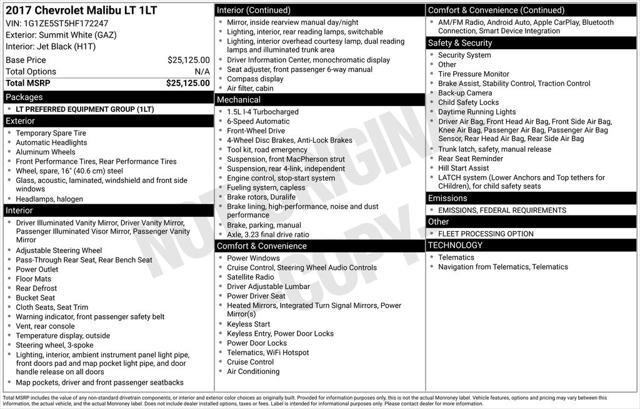 2017 Chevrolet Malibu 1LT