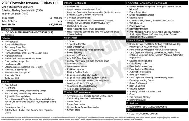 2023 Chevrolet Traverse FWD LT Cloth