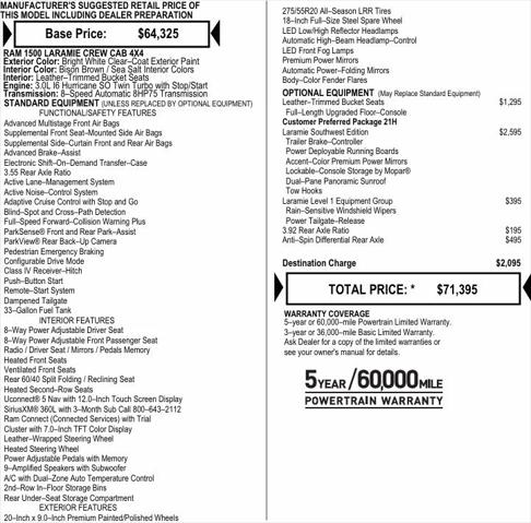 2025 RAM Ram 1500 RAM 1500 LARAMIE CREW CAB 4X4 64 BOX